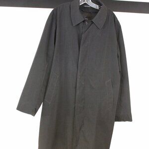 Alfani Men’s Black Trench Coat 40L Zip-Out Lining Classic Long Coat